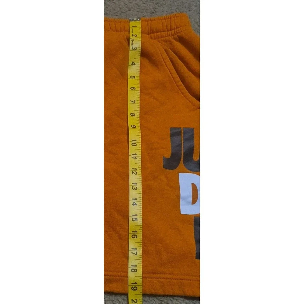 Nike Sportswear Just Do It Orange Fleece Shorts Mens Size Large
